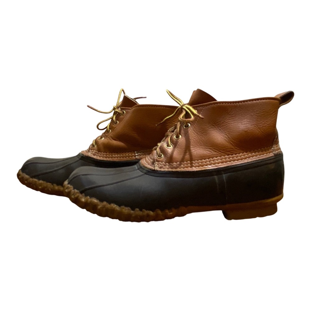 LL Bean Maine Hunting Shoe 6 Inch Duck Boots Mens 10 Brown Tan Made in USA